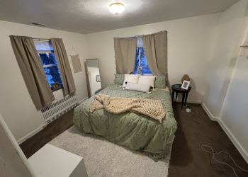large bedroom with king bed